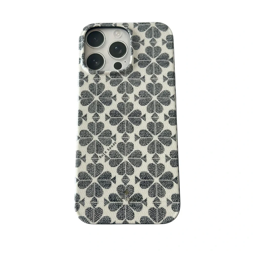 kate spade White and Black Floral iPhone 16 Pro Case